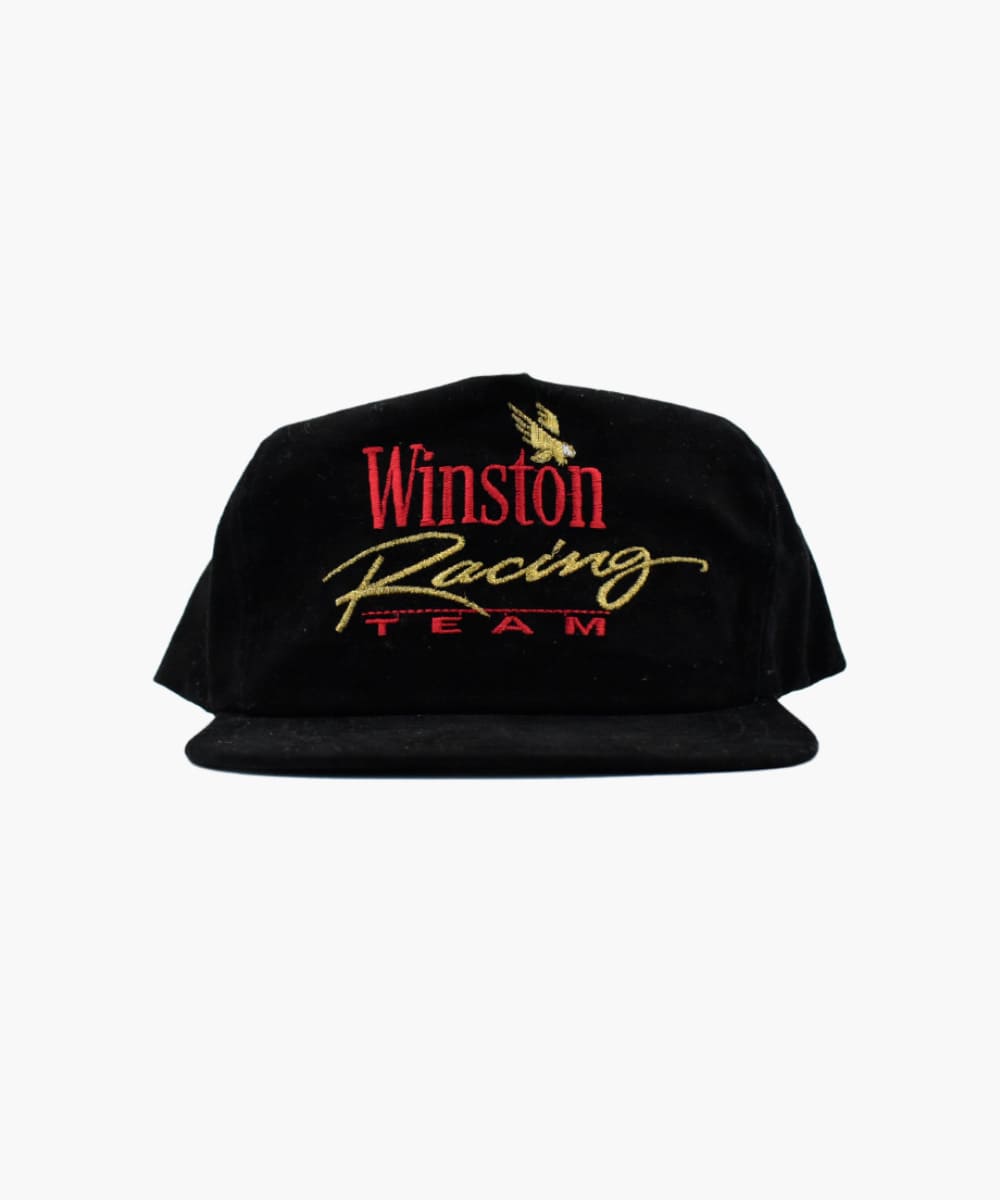 winston cigarette hat R.L. Double Haul Trucker embroidered oval logo Winston Double Haul Trucker Hat
