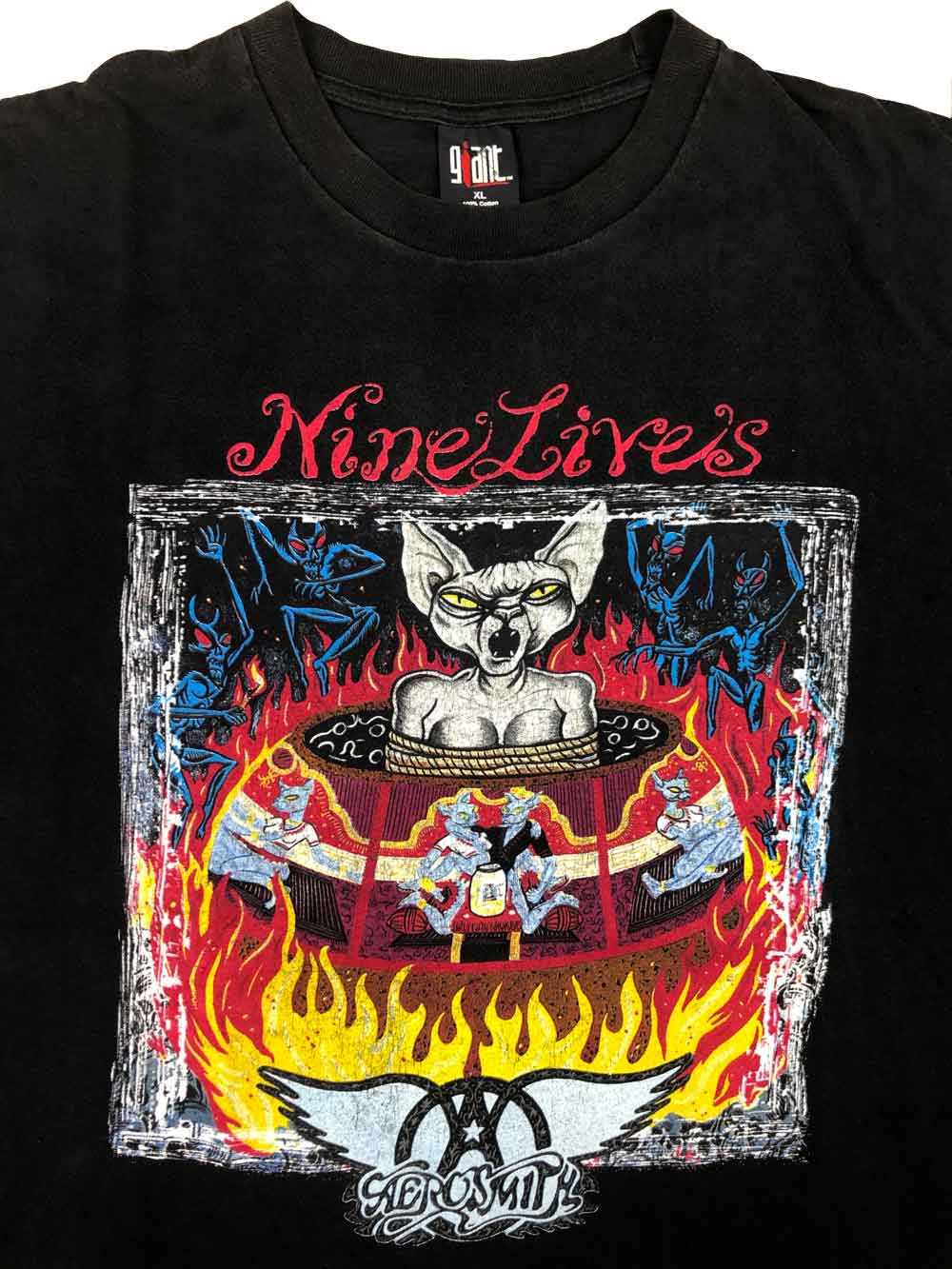 1997 AEROSMITH "Nine Lives" Camiseta Vintage