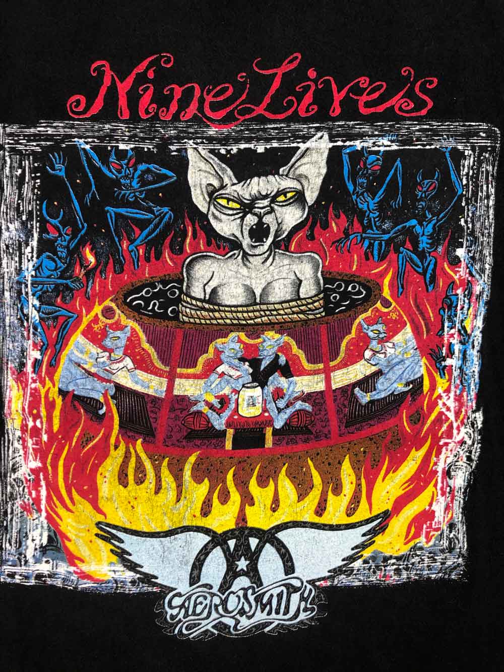 1997 AEROSMITH "Nine Lives" Camiseta Vintage