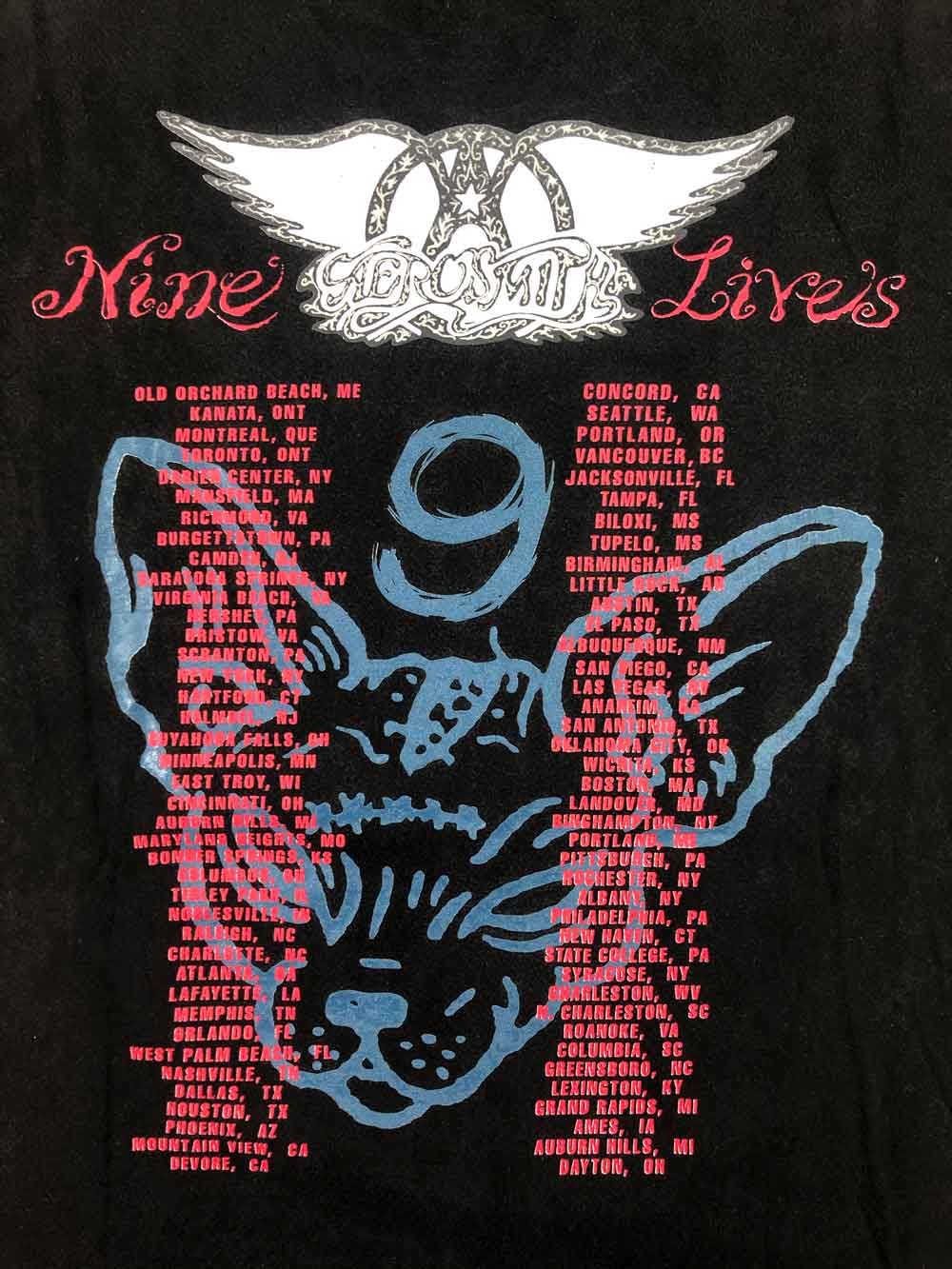 1997 AEROSMITH "Nine Lives" Camiseta Vintage