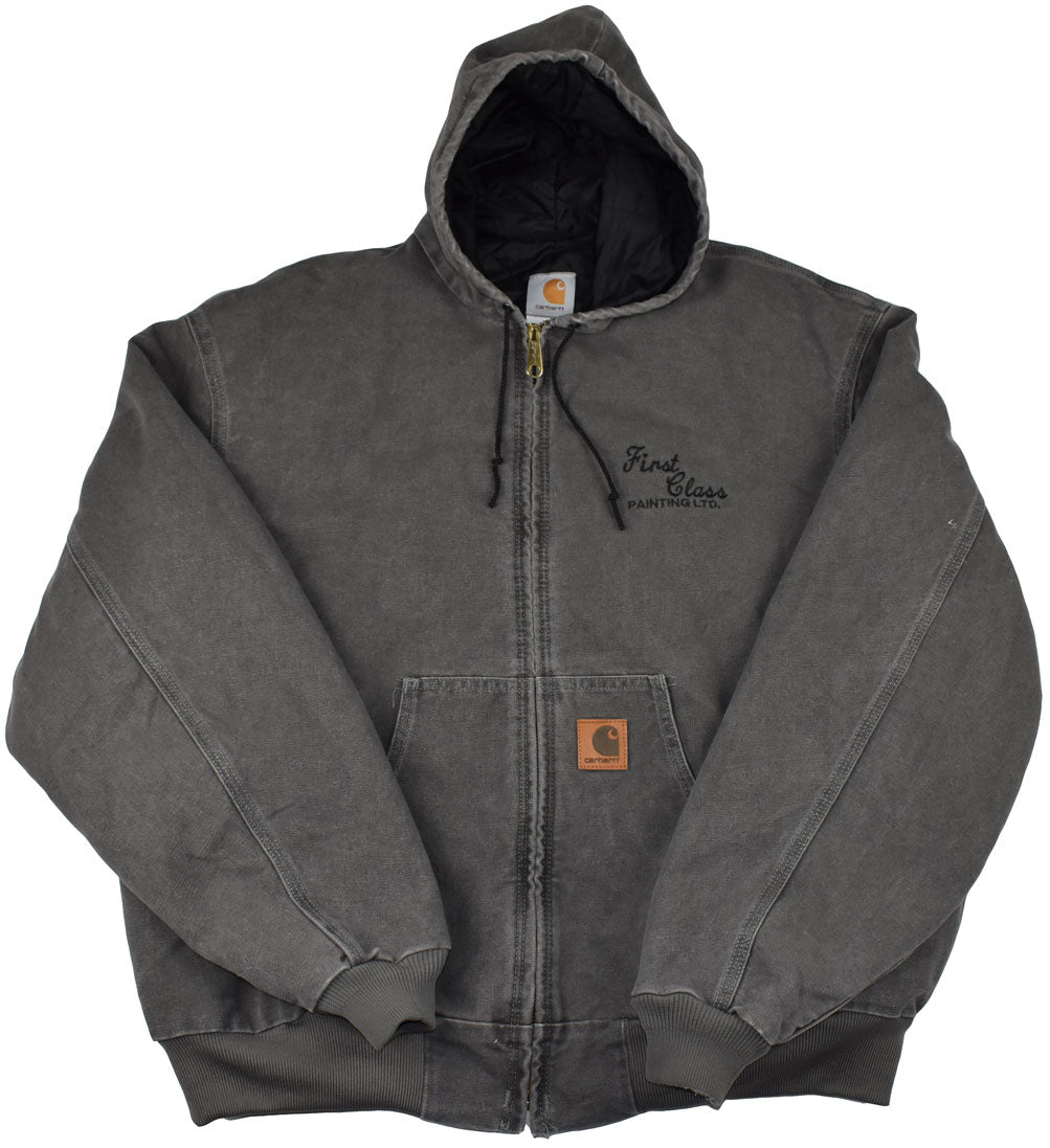 Vintage Carhartt 90s "First Class" Hooded Work Jacket Vintage Carhartt hooded work jacket. No importante holes or stains. The jacket has a really good vintage condition.