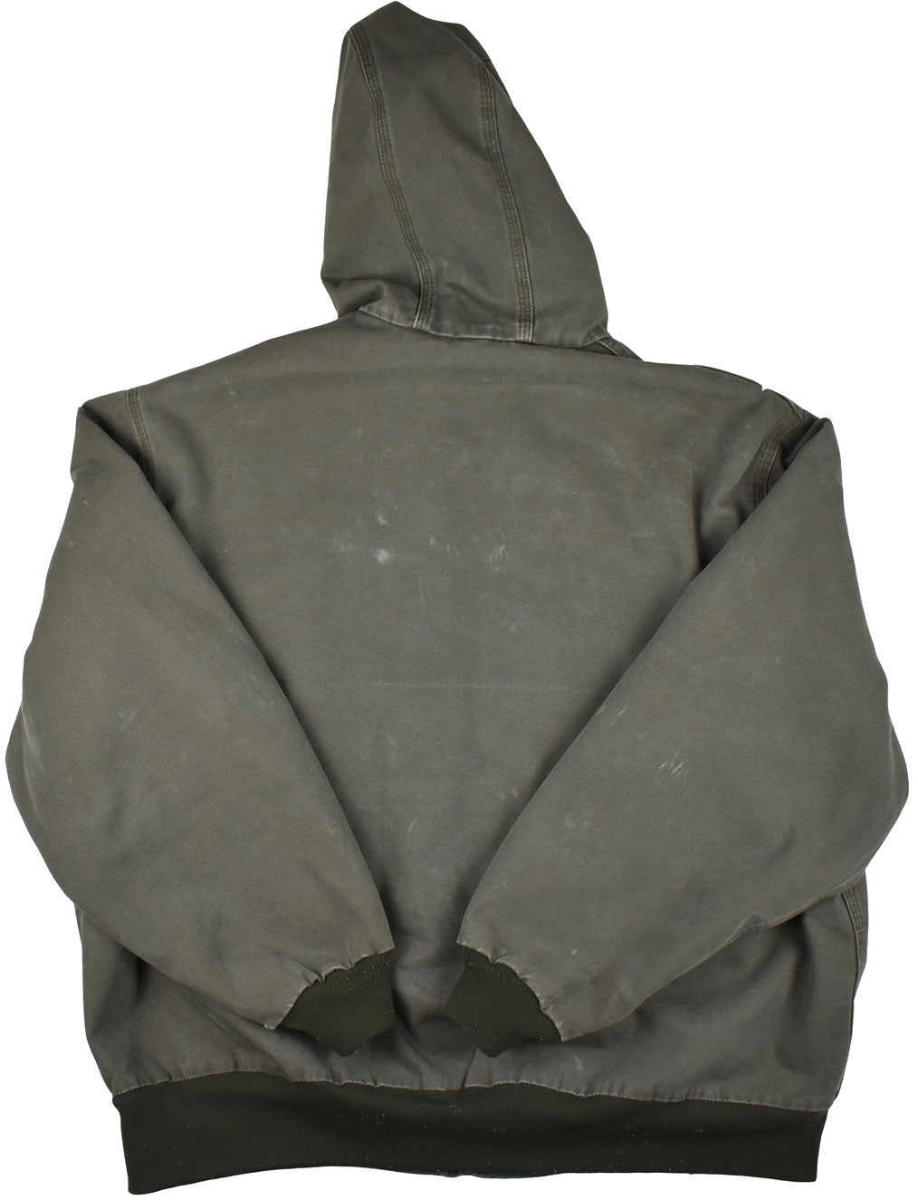 Vintage Carhartt 90s Hooded Work Jacket Vintage Carhartt hooded work jacket with a really cool fade and vintage look. The piece has some holes and stains. Perfect vintage condition.