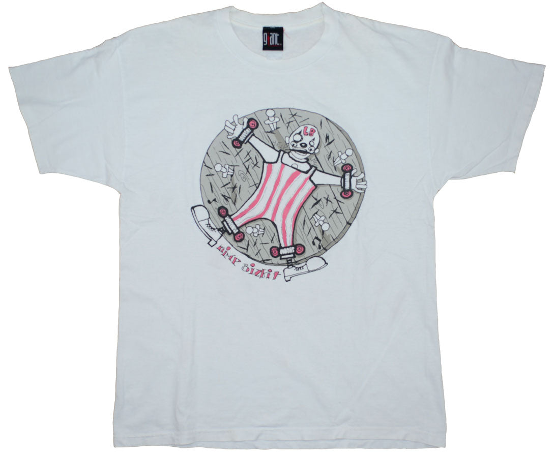 Vintage Limp Bizkit 1998 "Three Dollar Bill, Yall$" Band Shirt  Three Dollar Bill, Yall$ was the debut album by American rap rock band Limp Bizkit. The best and more groundbreaking songs of the album are Counterfeit and Faith. The album went double platinum in 2001. The tee has a really good fade and vintage look. Minor distress on the neck.