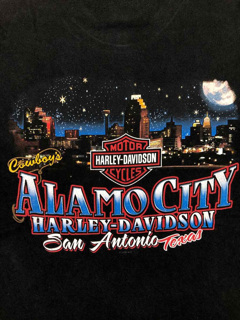 00s HARLEY DAVIDSON "Alamo City" Camiseta Retro