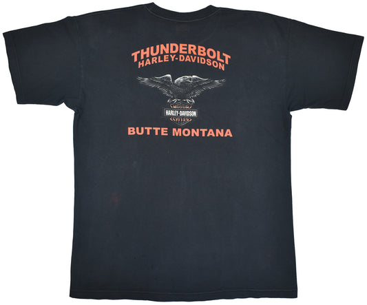 Vintage Harley Davidson 00s "Thunderbolt" Shirt Vintage Harley Davidson shirt with a super cool vintage look. The shirt has some stains allover the piece. See photos for a detailed look.