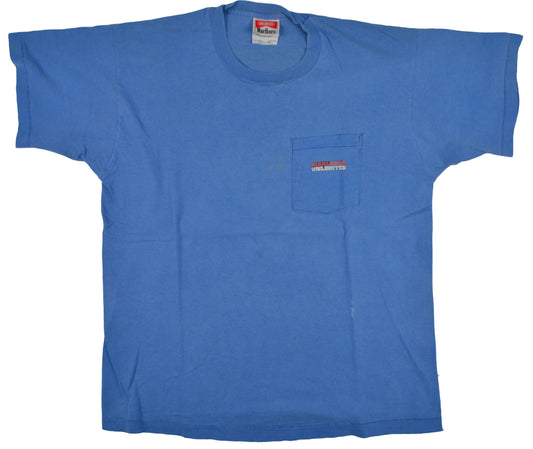 Vintage Marlboro Unlimited 90s "Wolf" Promotional Shirt Vintage Marlboro cigarettes shirt with a crazy back graphic. The shirt has a really good fade and vintage look.