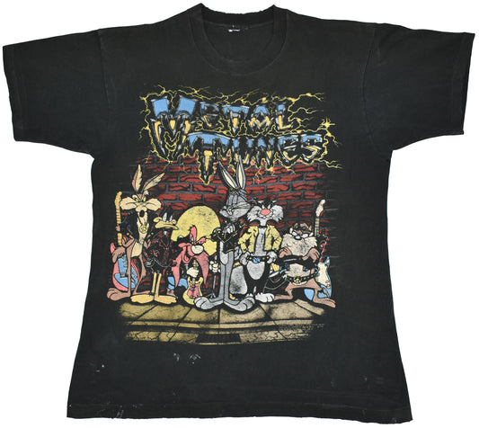 Vintage Looney Tunes 1993 "Metal Tunes" Shirt Vintage Looney Tunes shirt with a crazy front graphic. The piece has some cool distressed all around. Perfect fade.