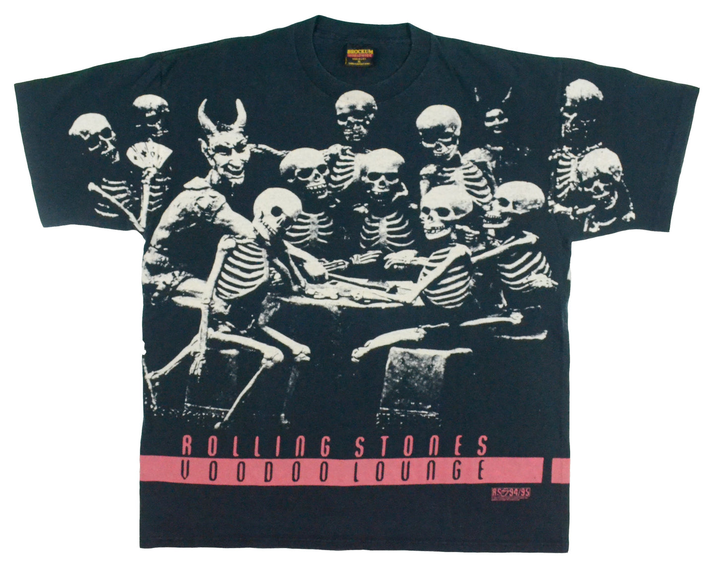Vintage Band T-Shirt 1994 Rolling Stones Voodoo Lounge Skeleton, Camiseta