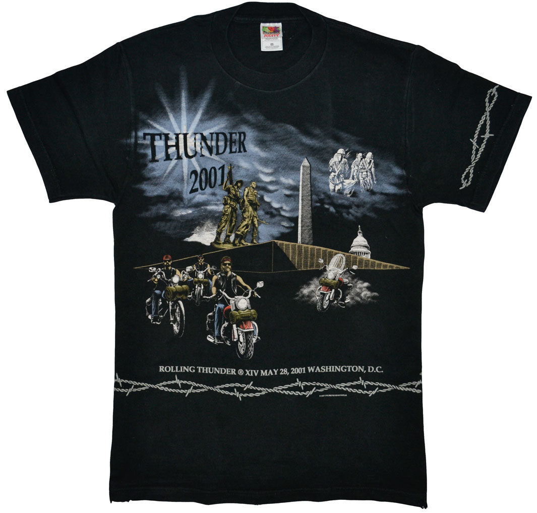 Vintage Rolling Thunder "Washington DC" 2001 Motorcycle Shirt Vintage Rolling Thunder motorcycle shirt with cool graphics. Really cool details all around the shirt. The tee has a really good condition with some minor flaws.