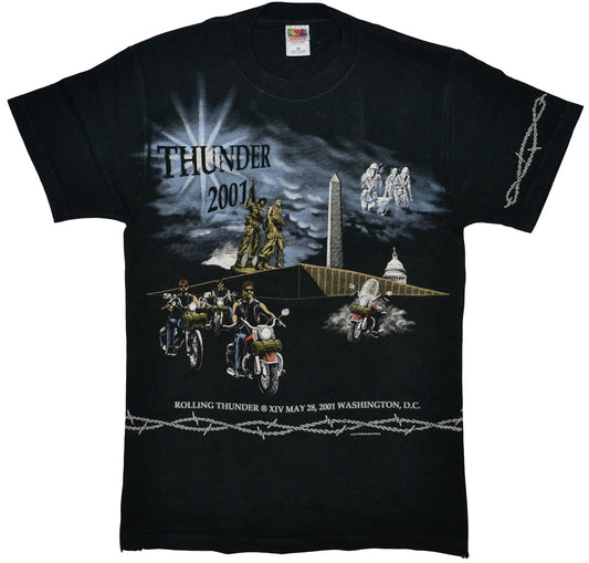 Vintage Rolling Thunder "Washington DC" 2001 Motorcycle Shirt Vintage Rolling Thunder motorcycle shirt with cool graphics. Really cool details all around the shirt. The tee has a really good condition with some minor flaws.