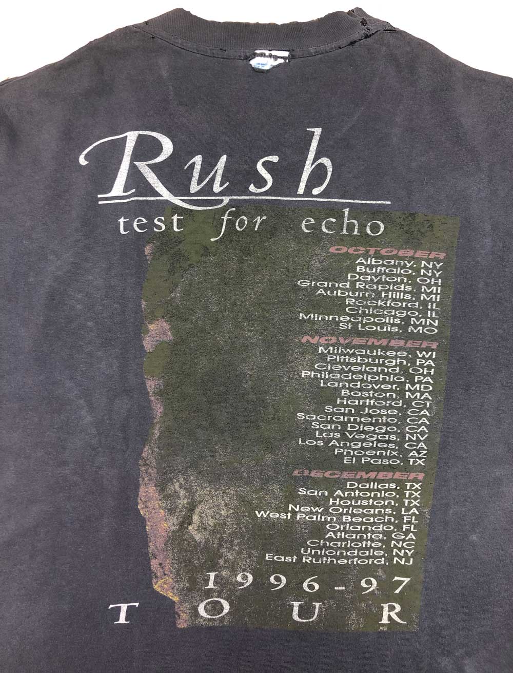1996 RUSH "Test For Echo" Camiseta Vintage