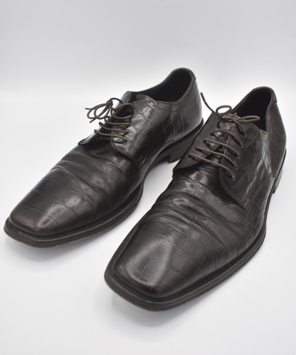 Hugo Boss Italy Mens Dress Shoes Size 10 Black Leather Derby Oxford for  sale online