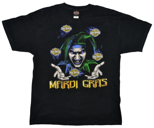 Vintage Harley Davidson 2010 "Mardi Gras" Shirt Vintage Harley Davidson motorcycle shirt with a crazy front image. Two sides graphic tee. The tee has a really good condition.