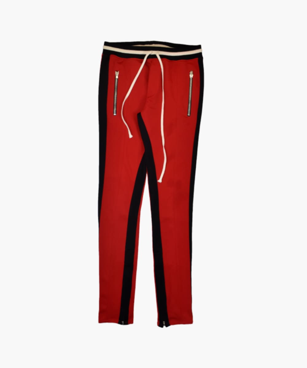 Womens Burberry red vintage check panel track pants
