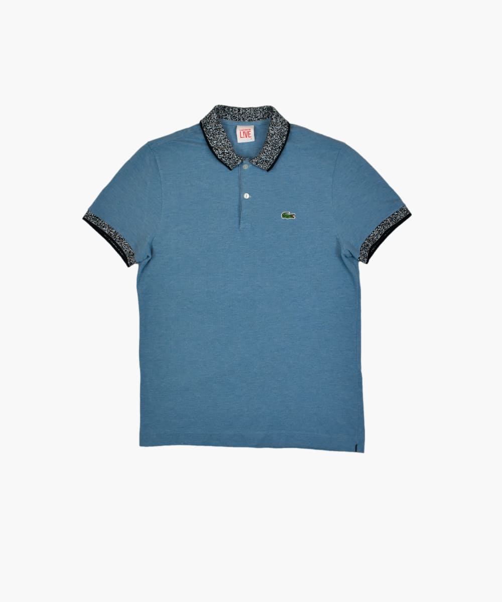 Lacoste Live blue polo shirt with white