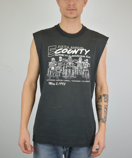 1992 A.B.A.T.E. Fifth Annual County Motorcycle Vintage Tank Top (L)