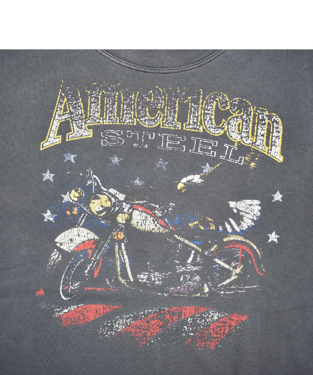 AMERICAN STEEL MOTORCYCLE Vintage T-Shirt (L)