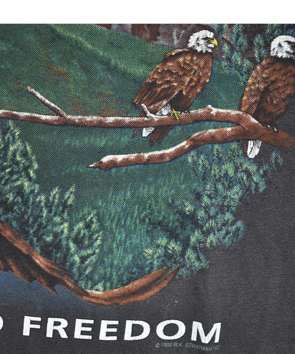 Absolute freedom lettering vintage eagle with hand