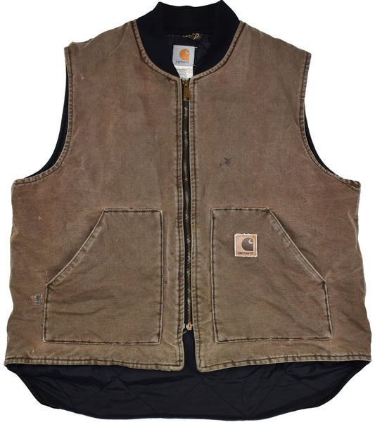 Vintage Carhartt 90s Work Vest Vintage Carhartt vest with a really cool vintage look. The vest has some holes and stains allover the piece.