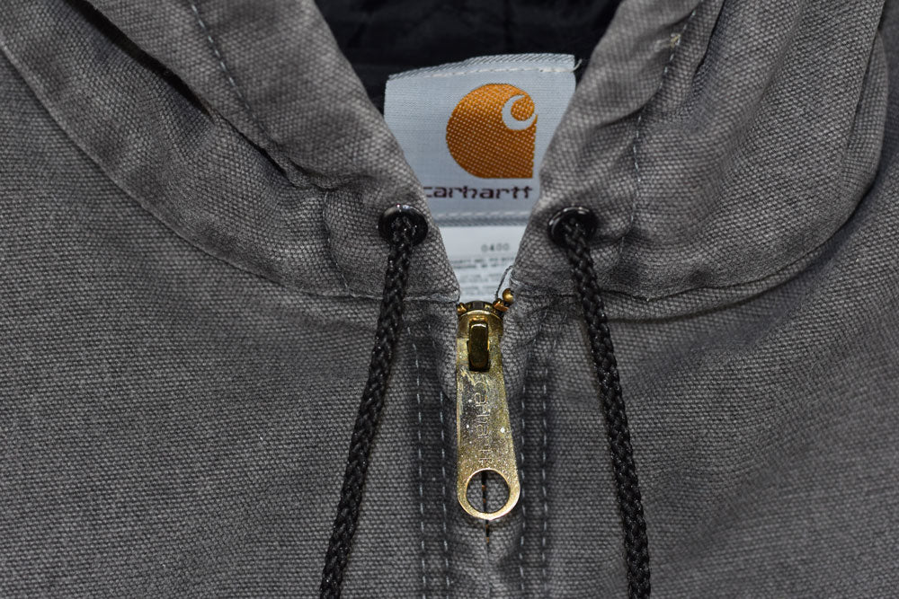 90s CARHARTT Vintage Hooded Work Jacket (Gris)