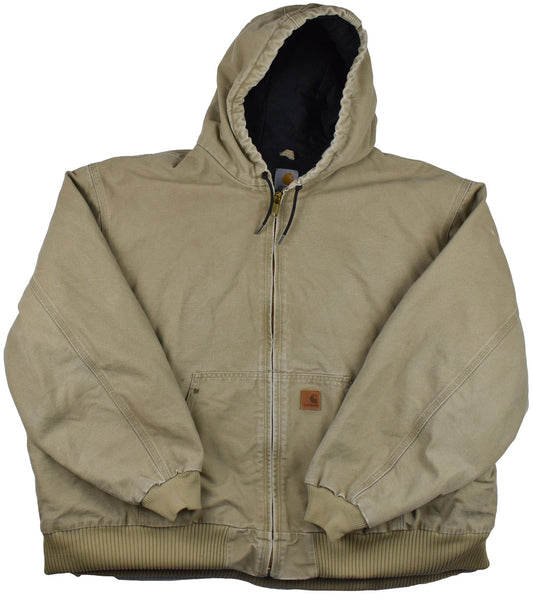 Vintage Carhartt 00s Hooded Jacket Vintage Carhartt jacket with some holes and stains on the piece. Really good vintage look. See photos for a detailed look.