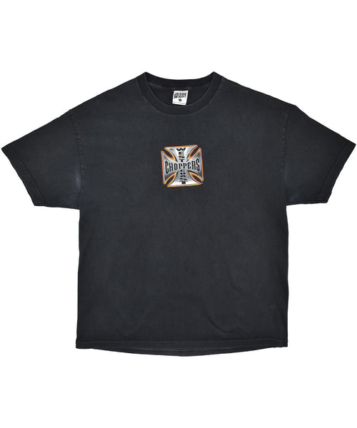 90s WEST COAST CHOPPERS Tシャツ 黒 ブラック L WEST COAST CHOPPERS ORIGINAL CROSS T-SHIRT BLACK/WHITE CROSS