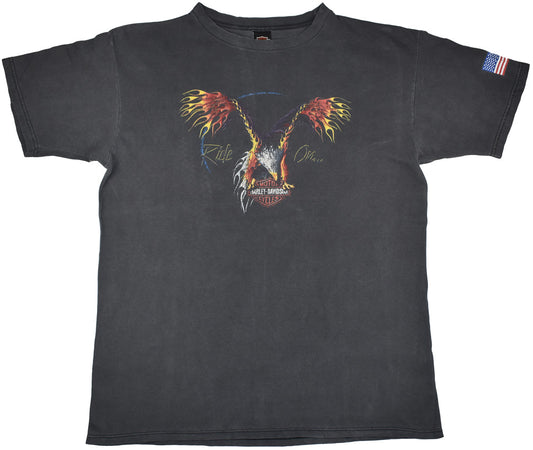 Vintage Harley Davidson 90s "Eagle" Shirt  Vintage Harley Davidson shirt with a crazy front eagle graphic. The shirt has a perfect fade and vintage look. Small stains on the piece. See photos for a detailed look.