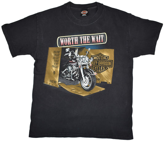 Vintage Harley Davidson 1997 "Worth The Wait" Shirt Vintage Harley Davidson shirt with really cool front and back graphics. The shirt has a really good vintage look. See photos for a detailed look.