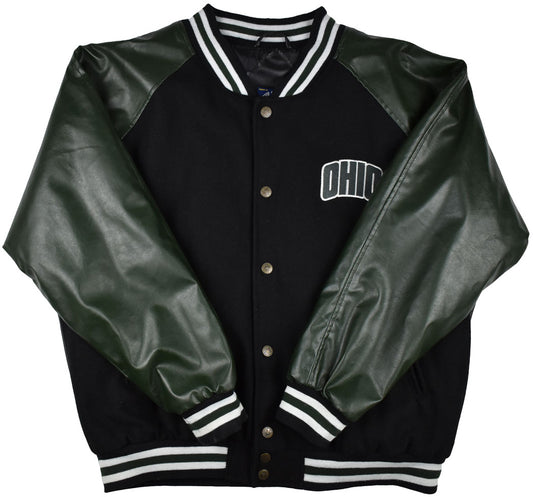 Vintage Ohio Bobcats 90s Varsity Jacket Vintage Ohio Bobcats varsity jacket with a big back image and some details at the front. Minor holes or stains. Perfect vintage condition.