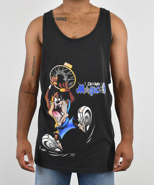 1995 ORLANDO MAGIC x TAZ Camiseta sin mangas vintage (L)