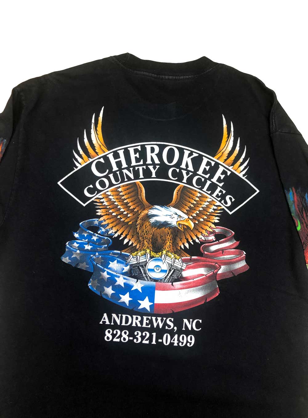 2000 BLACK CHEROKEE COUNTY CYCLES Vintage Long-Sleeve T-Shirt (L)