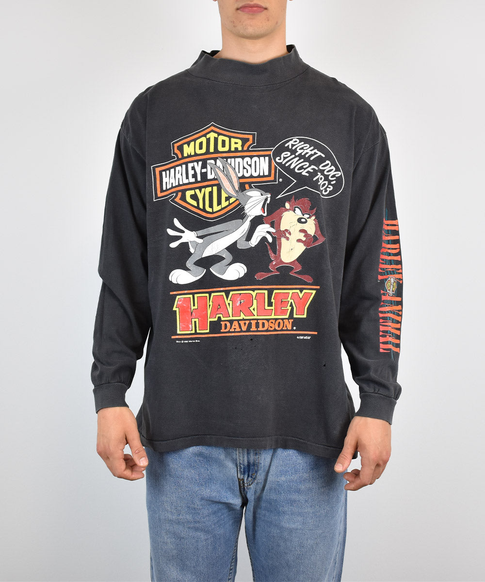 Vintage Y2K Harley Davidson Looney Tunes Long hotsell Sleeve Tee Shirt