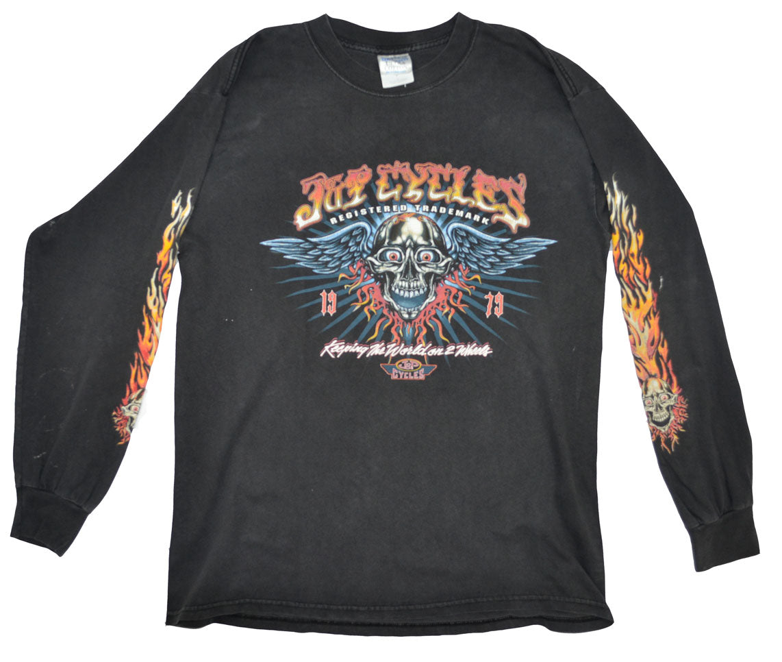 Vintage J&P Cycles Flame 00s Motorcycle Shirt