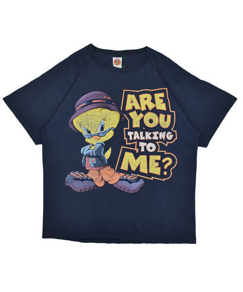T-shirt Vintage FC Barcelone Avec Tweety Looney Tunes - Imprimé Intégral - Taille S - Occasion Bon état