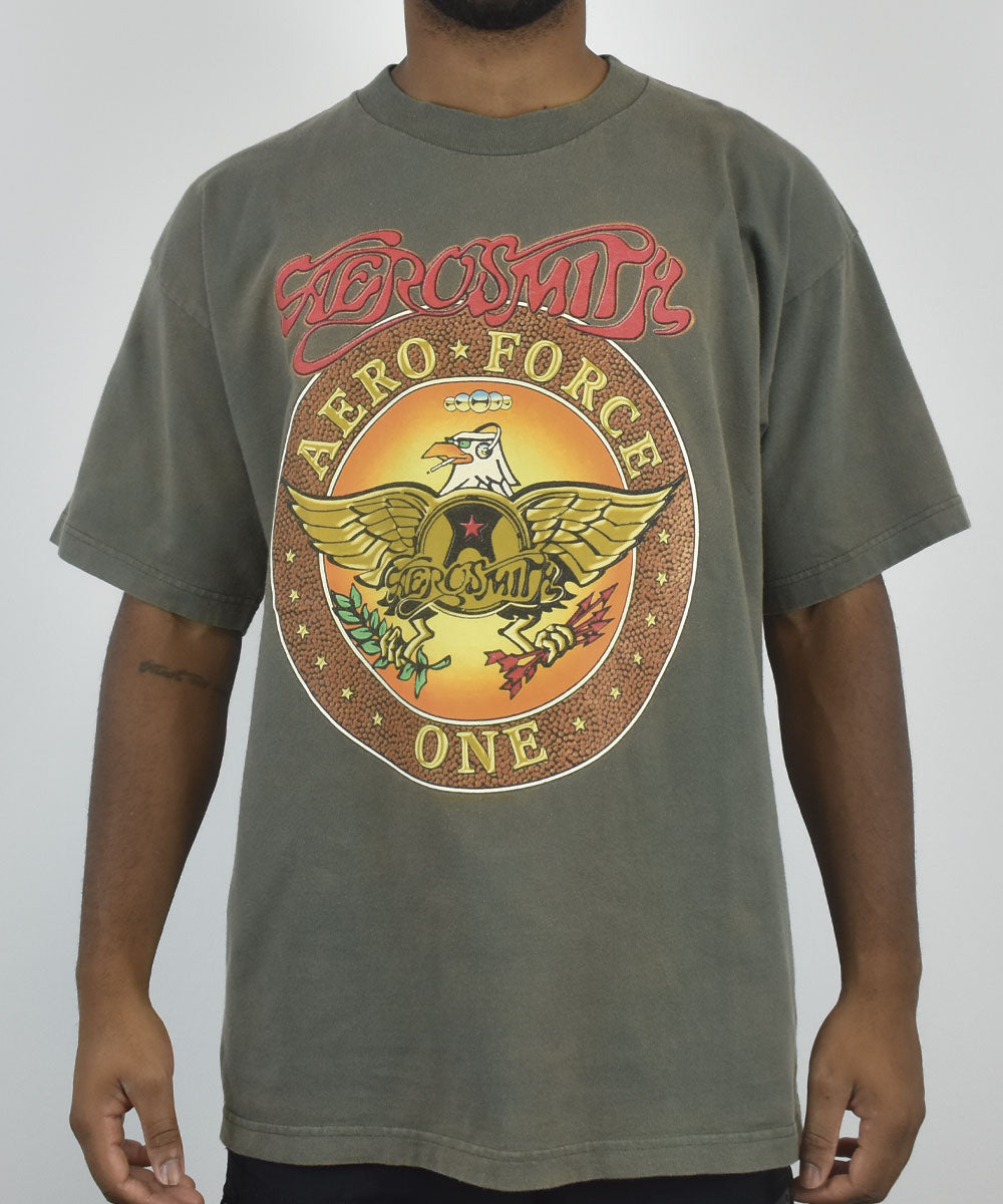 T-Shirt Uomo Aerosmith Aero Force One Seal | Bianca Regular | Merch Ufficiale Della Band