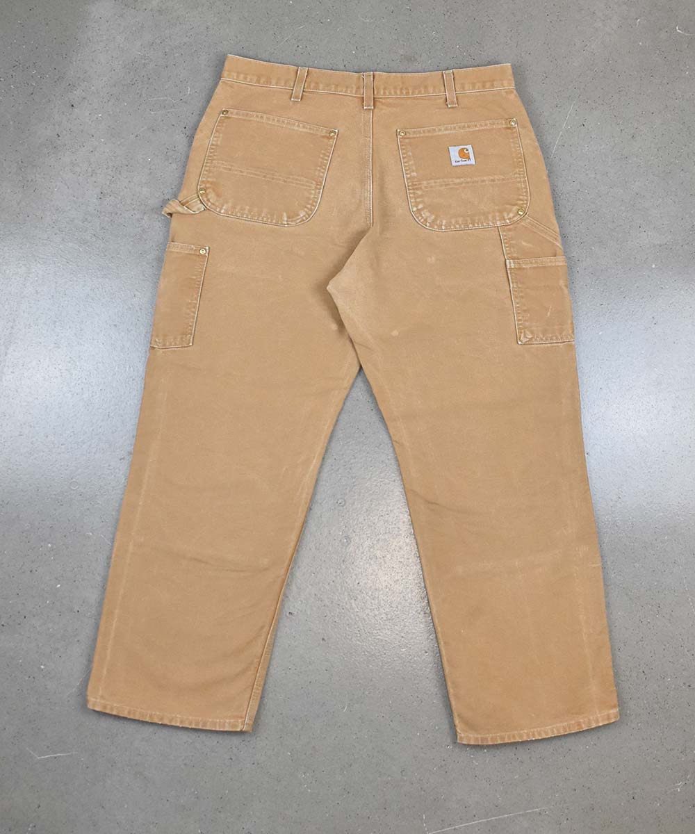 Vintage 1990s Carhartt Beige Distressed Double Knee Work Pants