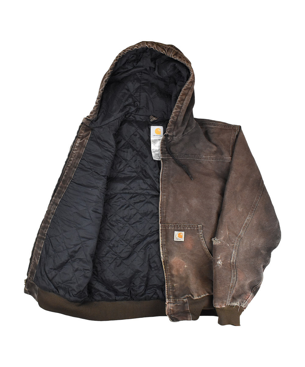 90s CARHARTT Vintage Hooded Work Jacket (Oliva)