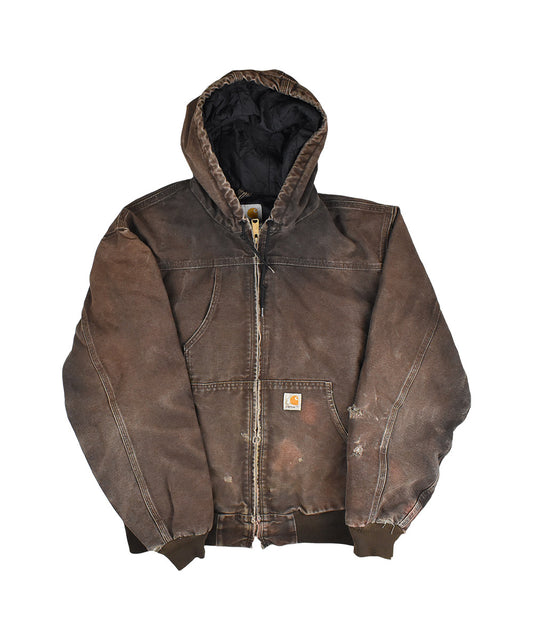 90s CARHARTT Vintage Hooded Work Jacket (Oliva)
