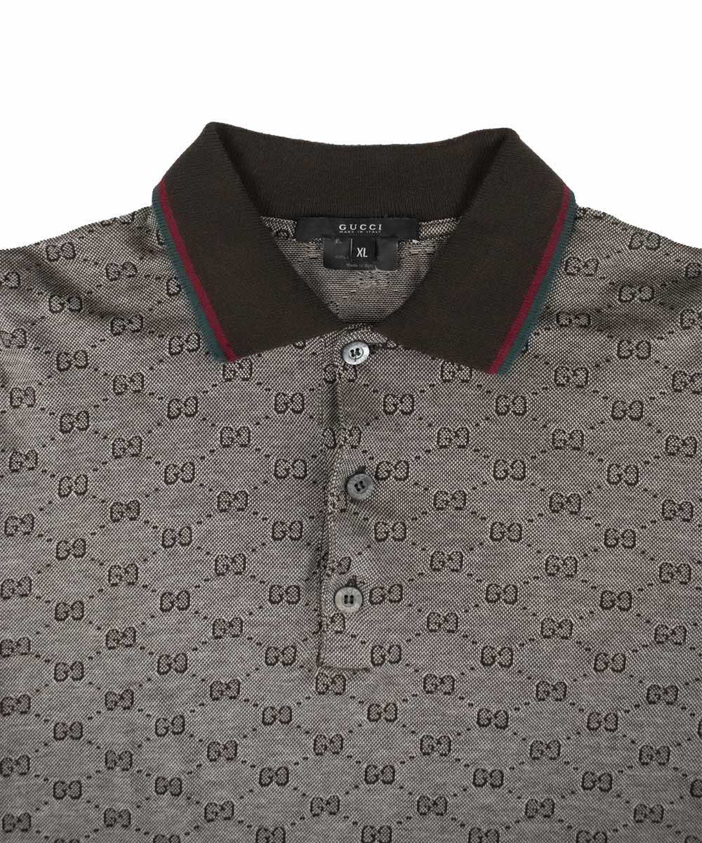 Gucci, Shirts, Authentic Mans Gucci Monogram Polo Shirt
