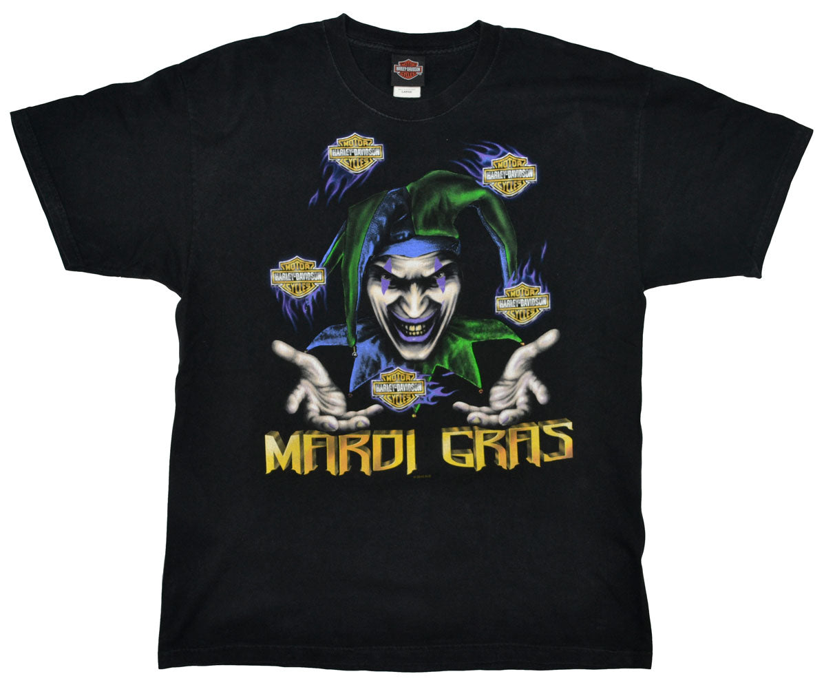 Vintage Harley Davidson 2010 "Mardi Gras" Shirt  Vintage Harley Davidson motorcycle shirt with a crazy front image. Two sides graphic tee. The tee has a really good condition.