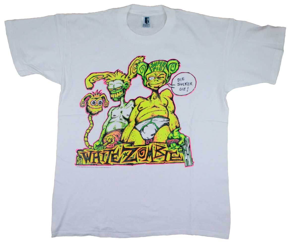 Vintage White Zombie 1997 "Die Sucker Die" Band Shirt  "I never ask anyone for their opinion because I don't give a sh*t". One of the craziest graphics from the band. This shirt has become a White Zombie´s Grail. The tee has a deadstock condition.